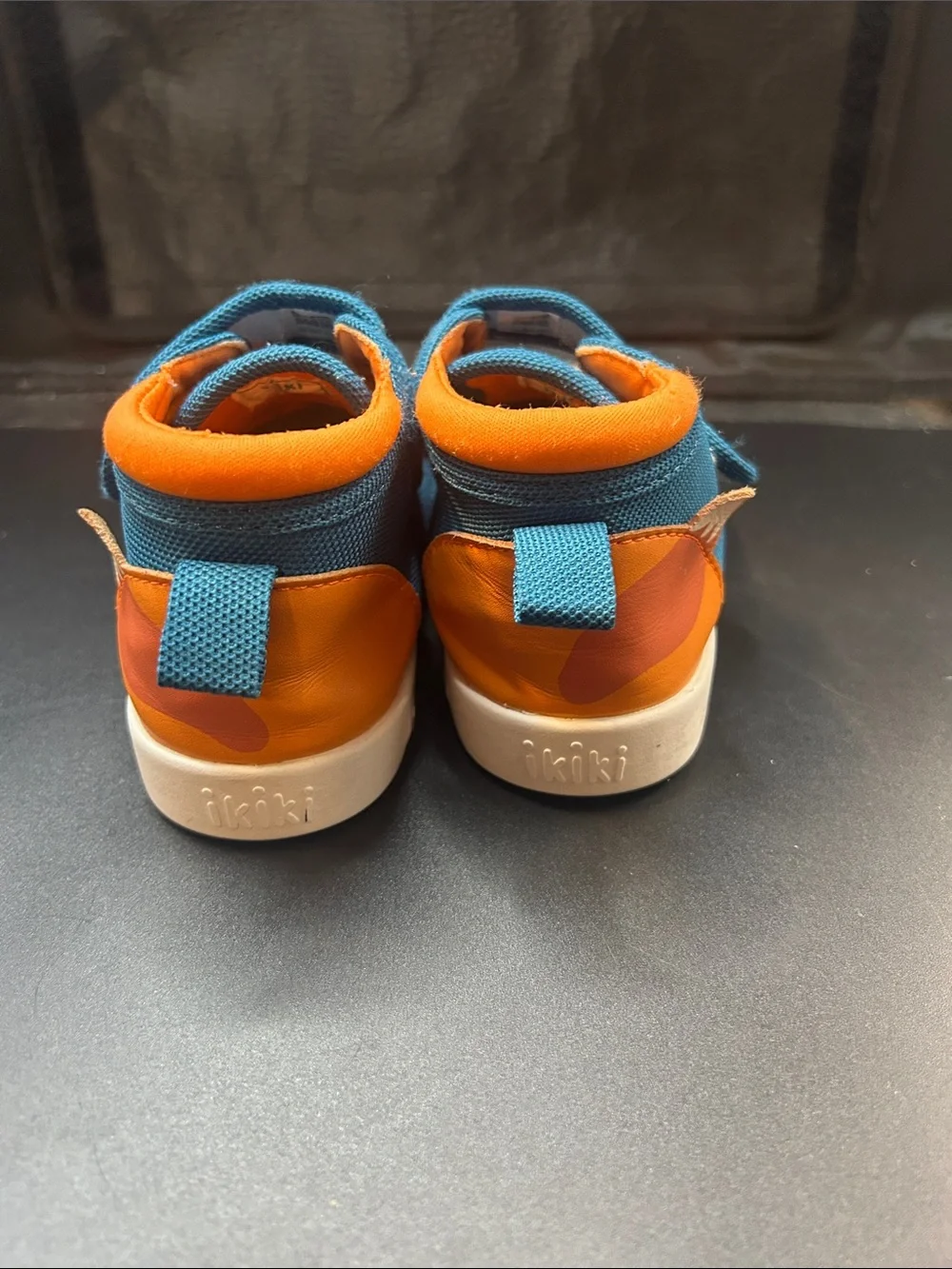 Blue & Orange Fox-Detail Baby Walker Shoes
